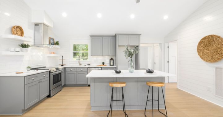 desain dapur putih dan abu